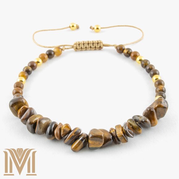 Elegant Tiger's Eye Adjustable Bracelet - Picture 5 of 6